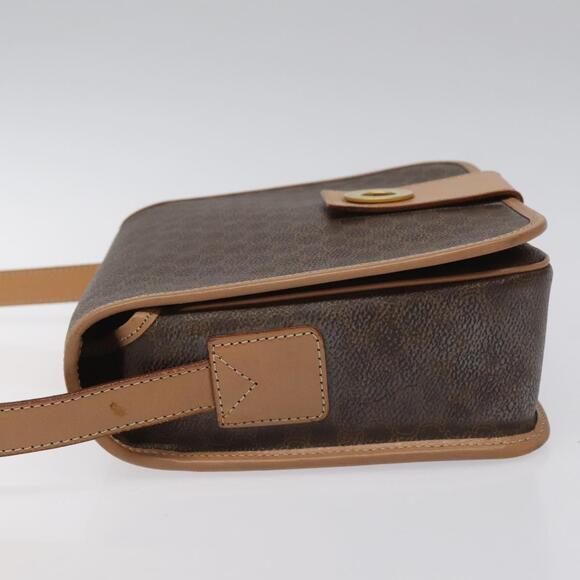 CELINE Macadam Canvas Shoulder Bag Pvc Leather Brown Gold - Picture 5 of 12